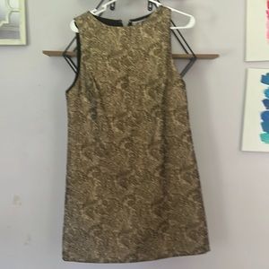 Gold and Bronze Metallic brocade Cocktail Dress